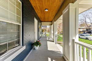 View of patio with covered porch