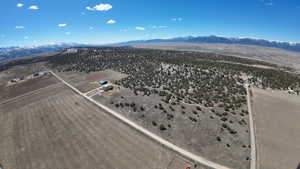 Drone / aerial view featuring a mountain view