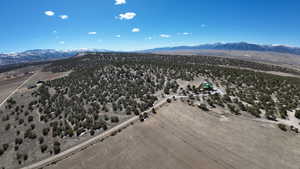 Aerial view featuring a mountain view