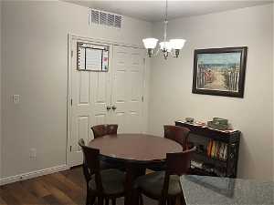 DINING AREA WITH DOUBLE PANTRY DOORS!