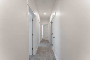 Corridor with light carpet