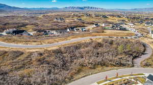 Bird's eye view with a mountain view