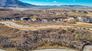 Drone / aerial view featuring a mountain view