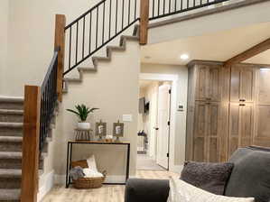 Living room featuring light hardwood / wood-style floors