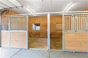 View of 2 horse stable