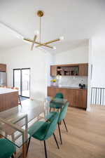 Interior space with light wood-type flooring