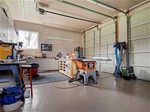 2-car detached garage/ workshop with extra height and extra length, lots of room for all your toys.