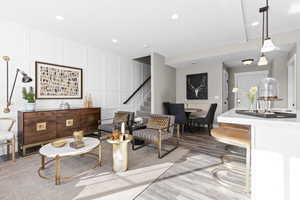 Living room featuring light hardwood / wood-style floors