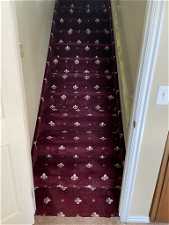 DETAIL OF THE BEAUTIFUL CARPET COMING DOWN THE STAIRS TO THE BASEMENT!!