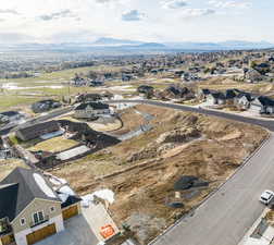 Drone / aerial view featuring a mountain view