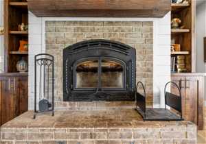 Wood Burning Fireplace W/ Gas Line for future gas fireplace usage if desired.