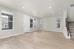 Interior space with light wood-type flooring