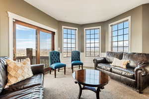 View of carpeted living room