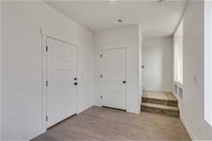 Entryway featuring light hardwood / wood-style flooring
