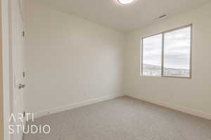 Unfurnished room featuring carpet