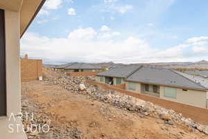 Exterior space featuring a mountain view