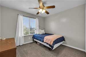 Bedroom featuring ceiling fan