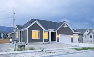 View of front of home with a garage