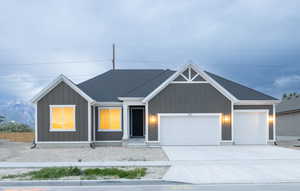 View of front of home with a garage