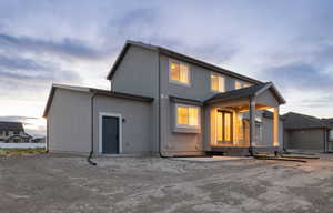 View of back house at dusk