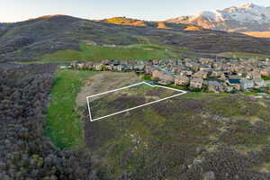 Aerial view featuring a mountain view