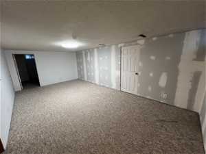 Basement with carpet floors