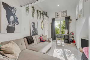 Private sitting area in the large second floor bedroom with ensuite bath