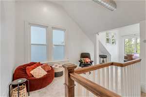 This spacious second floor loft is the perfect place for a reading nook, home office or TV room
