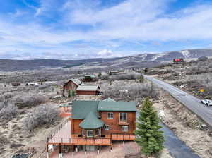 Bird's eye view featuring a mountain view