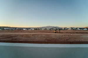 View of yard at dusk