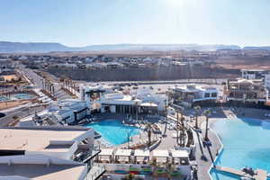 Bird's eye view featuring a mountain view