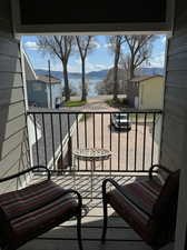 Balcony with a lake view