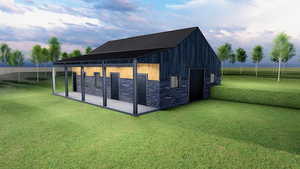 Rendering front of barn