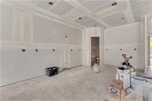 Interior space with concrete flooring