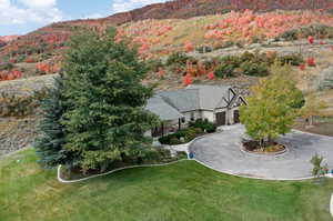 Bird's eye view featuring a mountain view