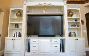 View of main living room entertainment center
