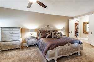 Master Bedroom featuring ceiling fan and carpet floors