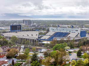 View of bird's eye view of LaVell Edwards Stadium