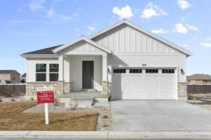 View of front of house with a garage