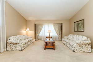 View of carpeted living room