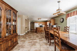 View of tiled dining area