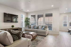 Living room featuring hardwood / wood-style floors