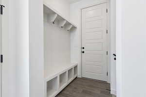 Mudroom featuring hardwood / wood-style floors