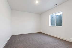 View of carpeted spare room