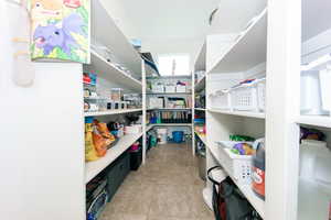 View of pantry off of kitchen