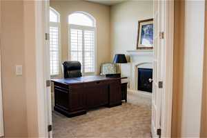 Study with beautiful French doors