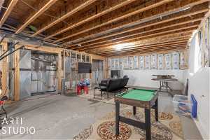 Basement with gas water heater