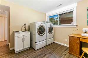 Great laundry and craft room with utility sink.