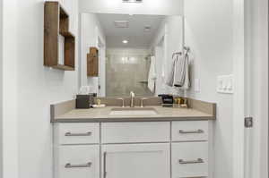 Bathroom with oversized vanity