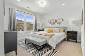 View of carpeted bedroom